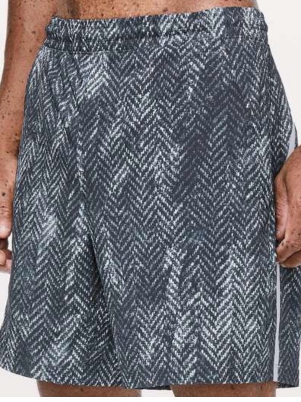 lululemon athletica Men's Gray Patterned Athletic Shorts